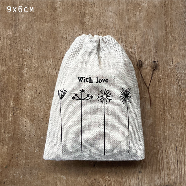 Small Drawstring Bag - With Love