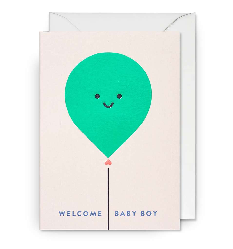 Welcome Baby Boy Balloon Card