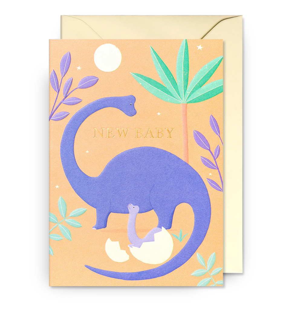 New baby dinosaur card