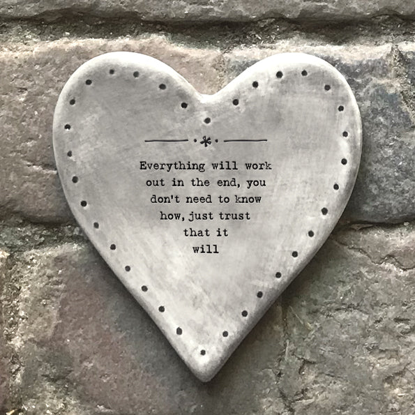 Rustic heart coaster-Everything Will Work Out