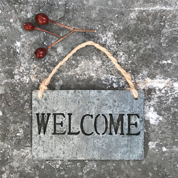 Metal cut out sign - Welcome