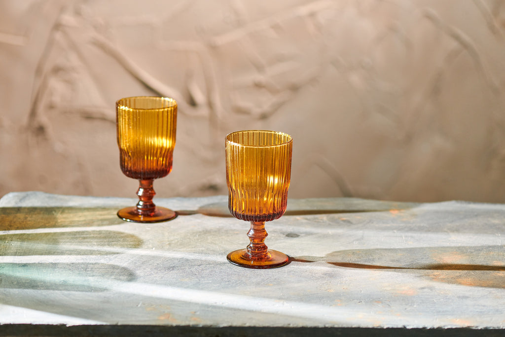 Fali Wine Glasses - Amber (Set of 4)