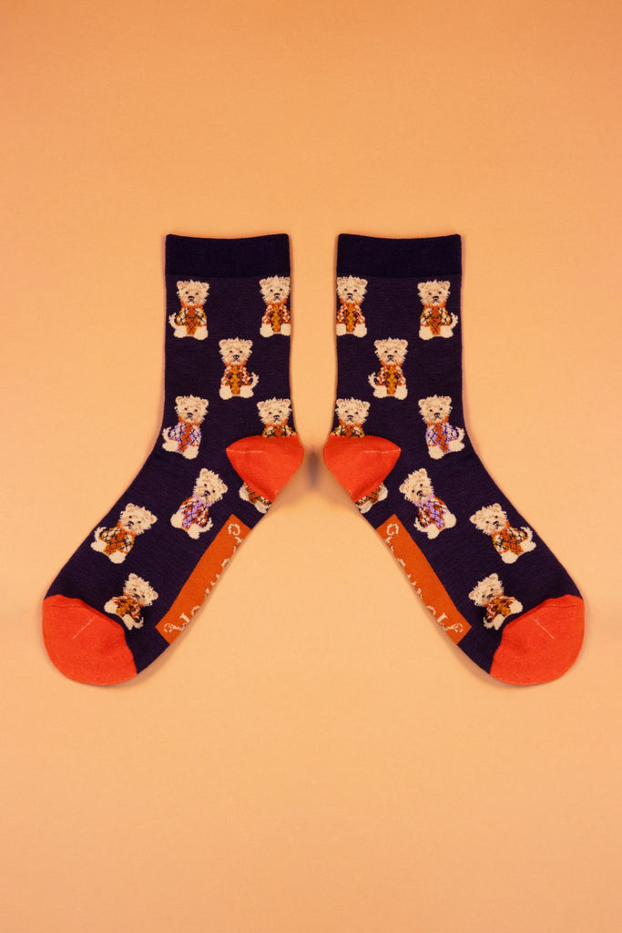 Men's Westie Socks-Navy