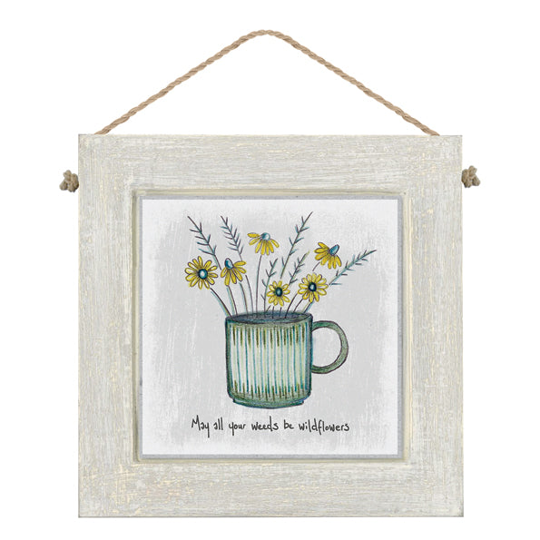 Square floral mug pic-May all your weeds be wildflowers