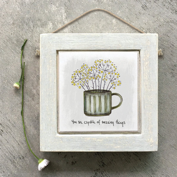 Square floral mug pic - You are capable of amazing things