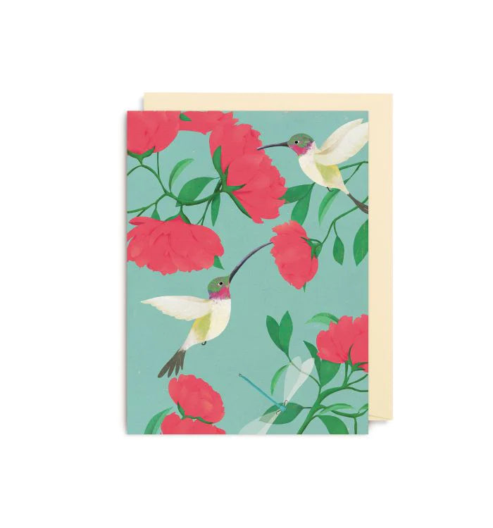 Hummingbird Floral Blank Card