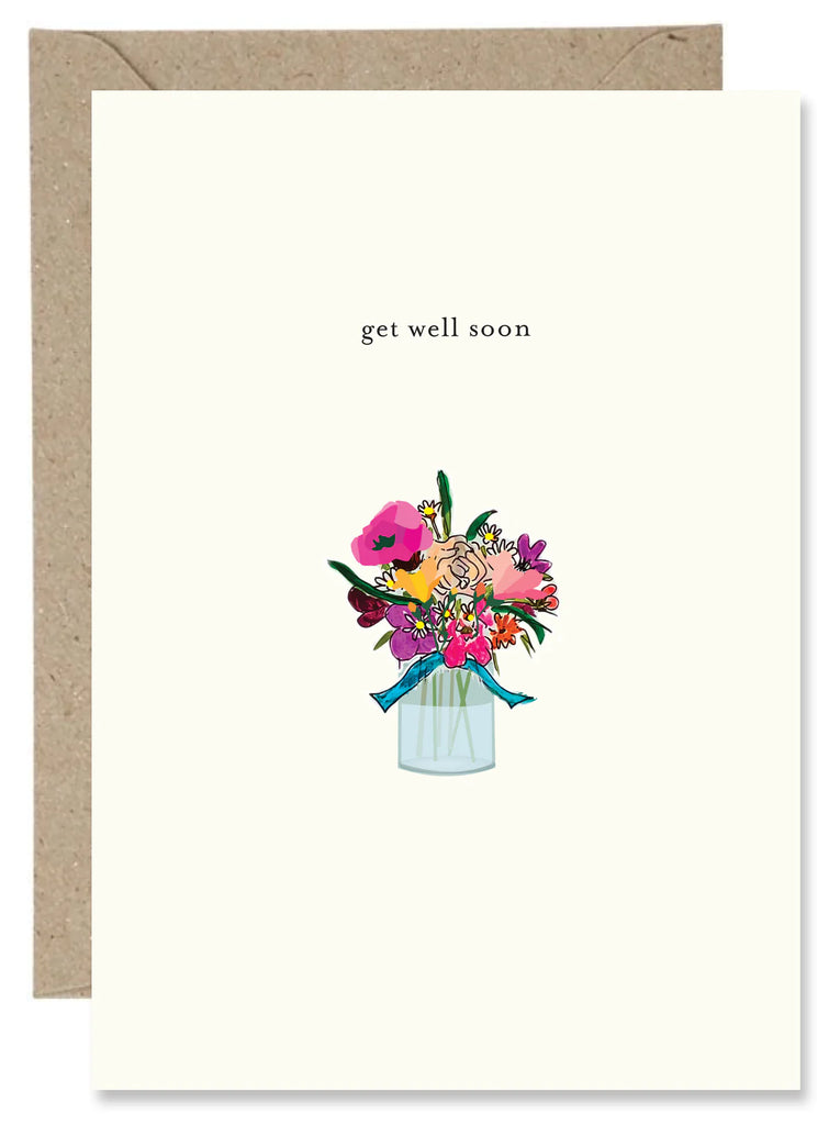 Get well soon flowers card