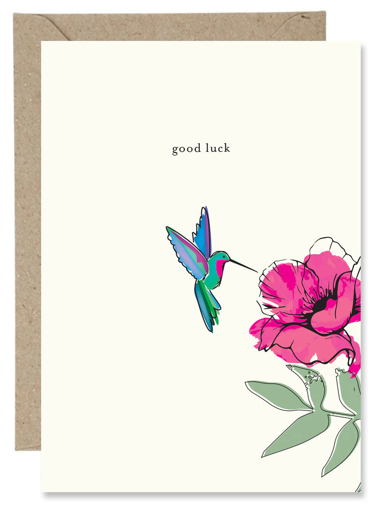Good luck hummingbird card