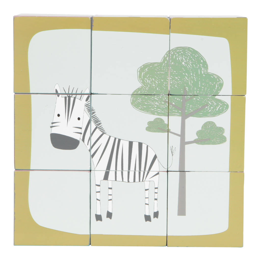 Wooden Cube Puzzle - Zoo