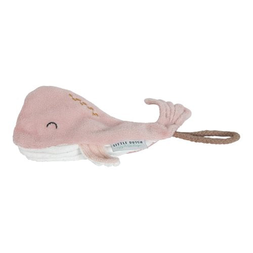 Whale Pacifier Clip - Ocean Pink