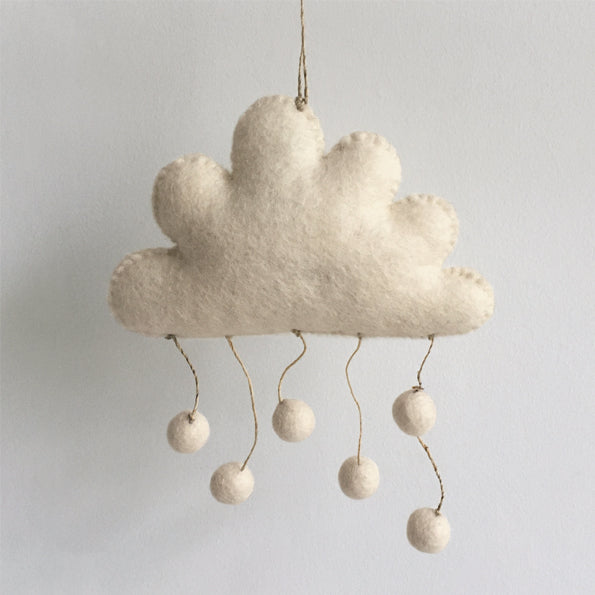 Cream Felt Decorations - Cloud