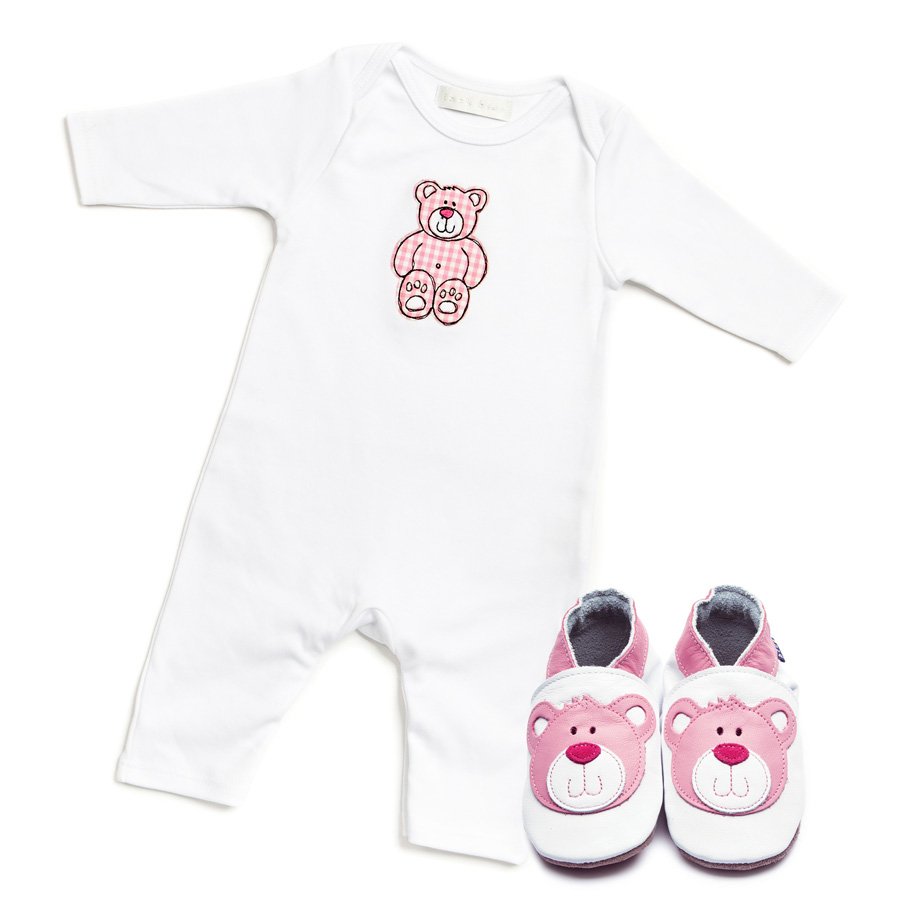 Teddy Pink Babygrow & Shoes Giftset - Wild Atlantic Living