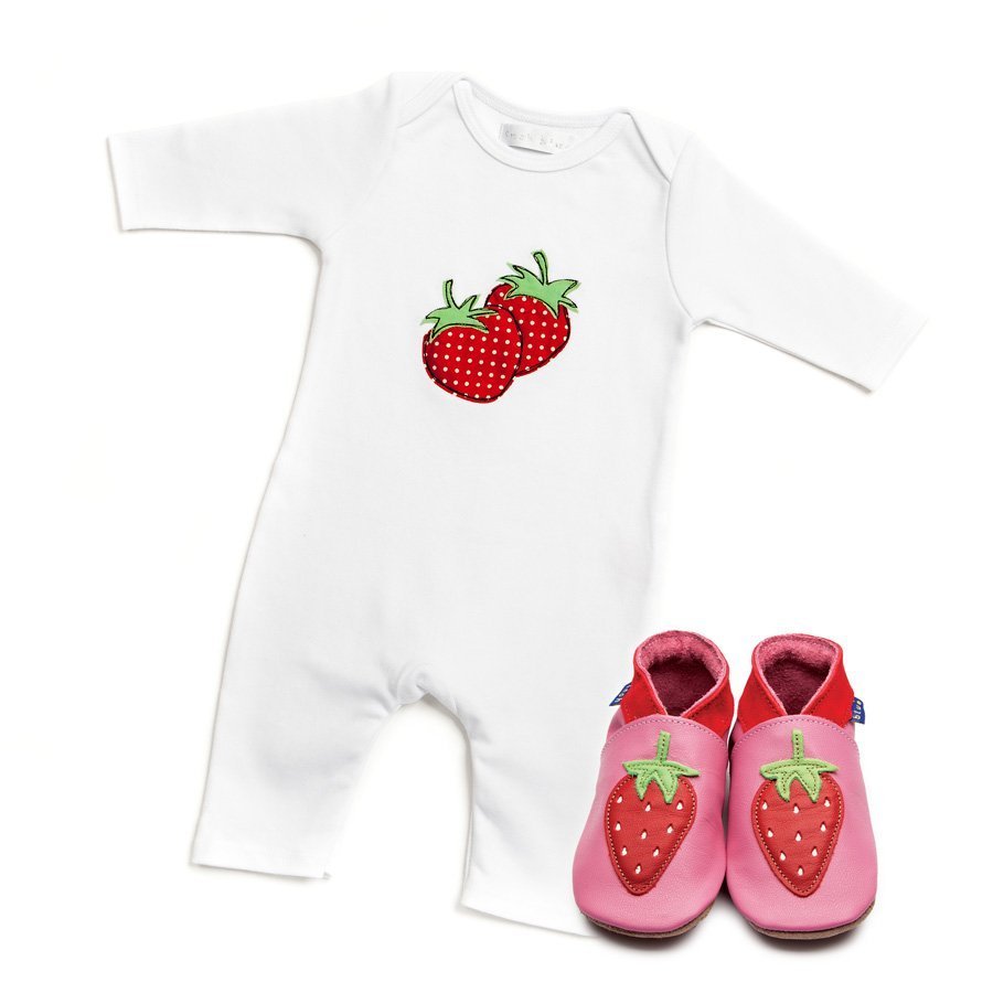 Strawberries Baby Grow & Shoes Giftset
