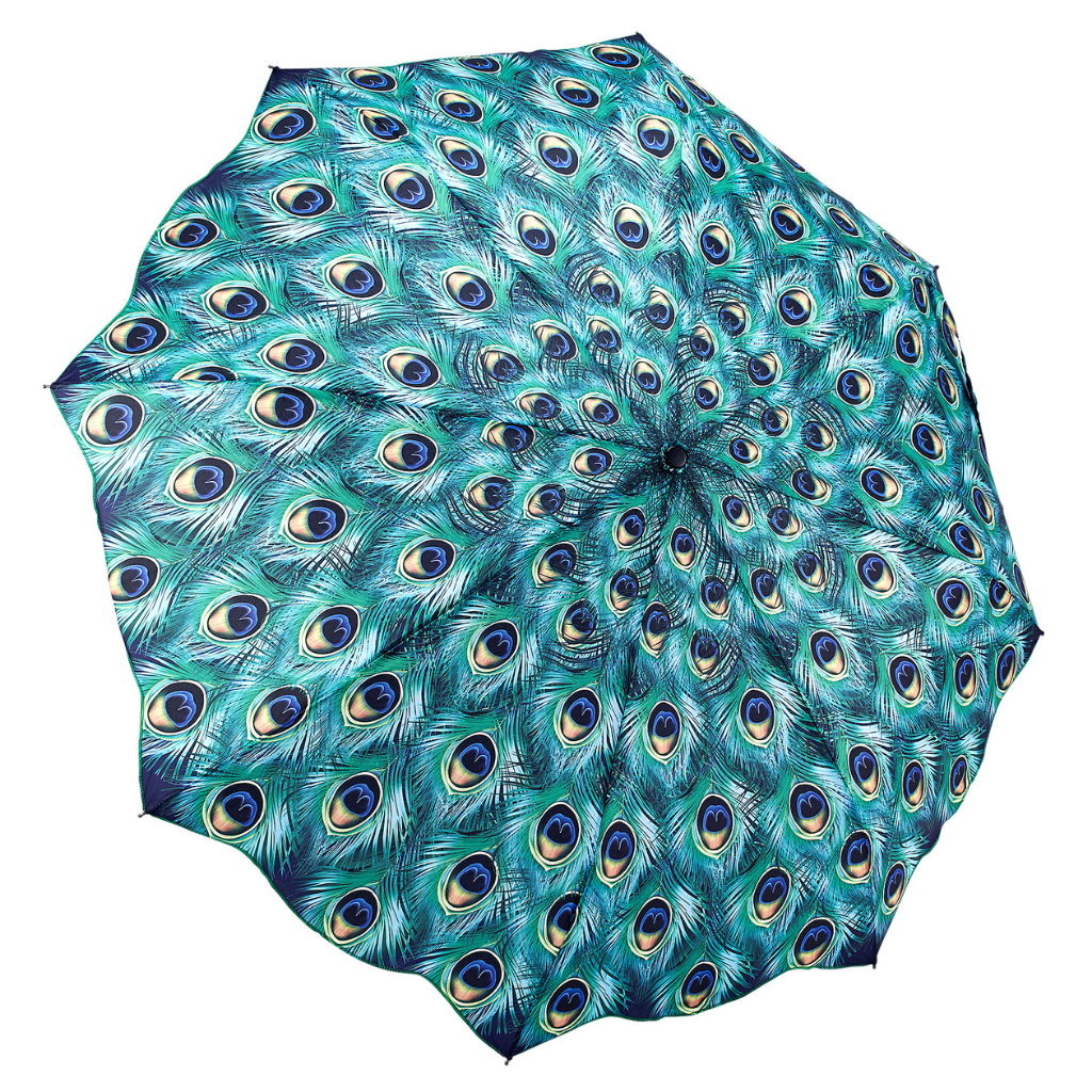 Peacock Themed Folding Umbrella