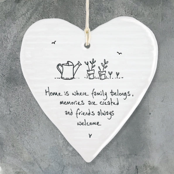 Home is where...Porcelain Round Heart