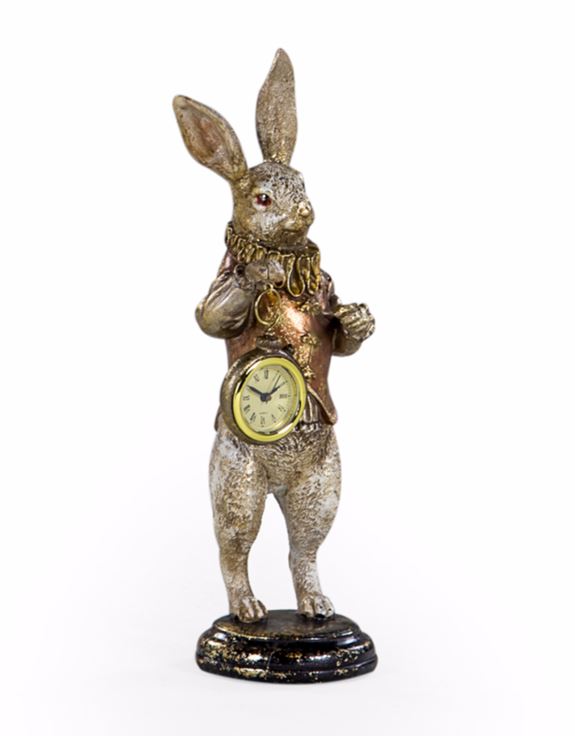 The White Rabbit Standing Clock Figure - Gold