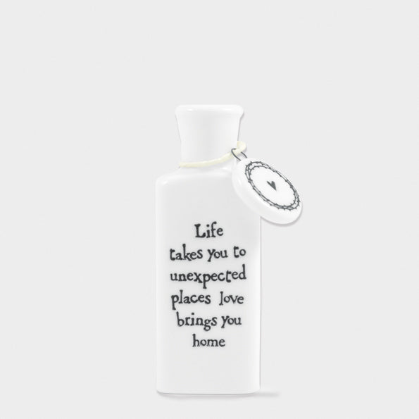 Porcelain Flat Bottle - Love Brings You Home