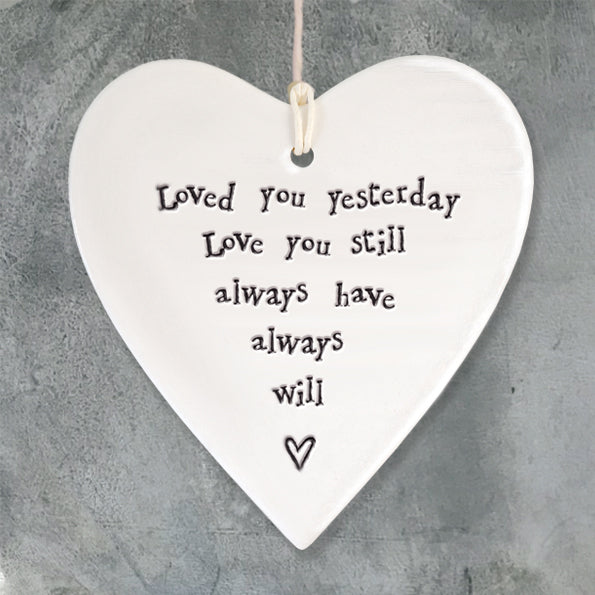 Loved you yesterday... Porcelain Round Heart