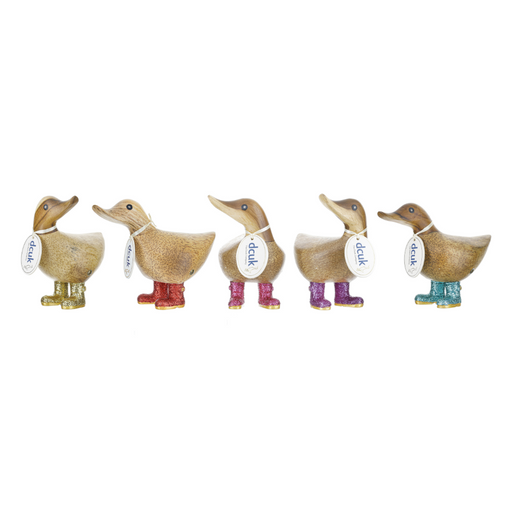 Disco Ducky with Sparkly Welly Boots - Wooden Duck
