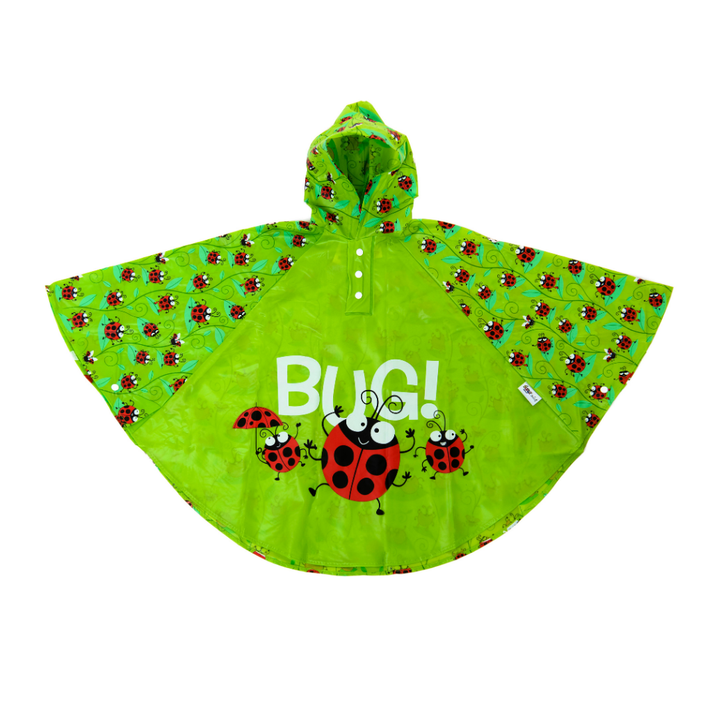 Bugzz Kids/child’s PVC Rain Poncho Ladybug
