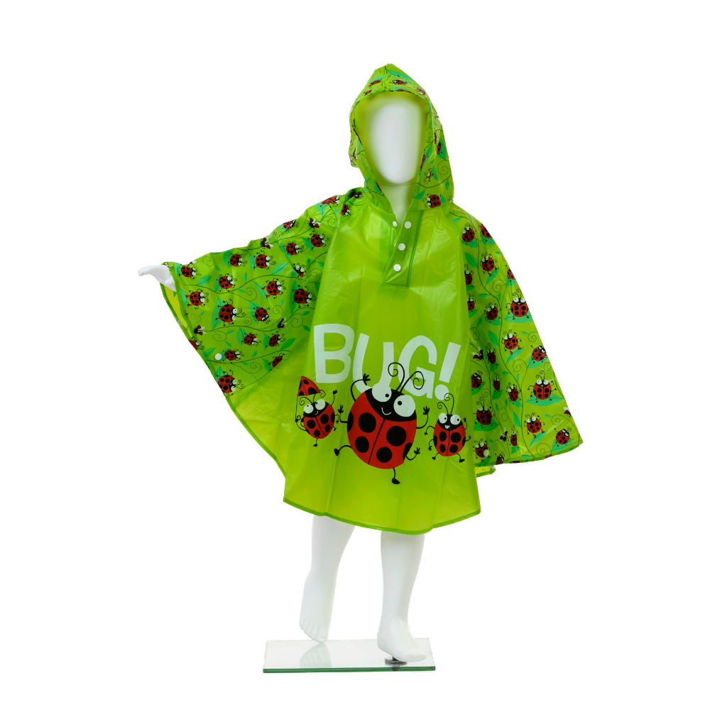 Bugzz Kids/child’s PVC Rain Poncho Ladybug