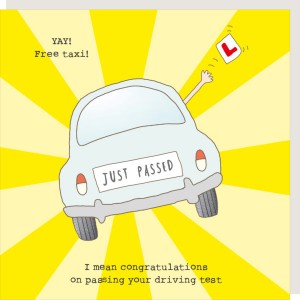"YAY! Free Taxi!" - Driving Test Card