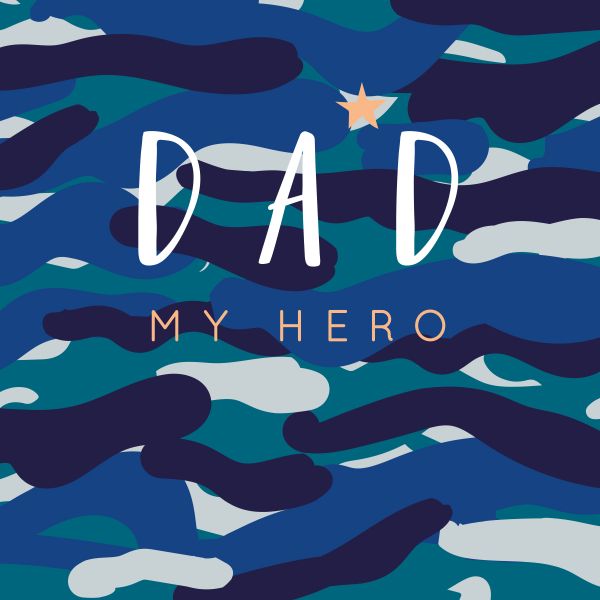 "Dad My Hero" Card