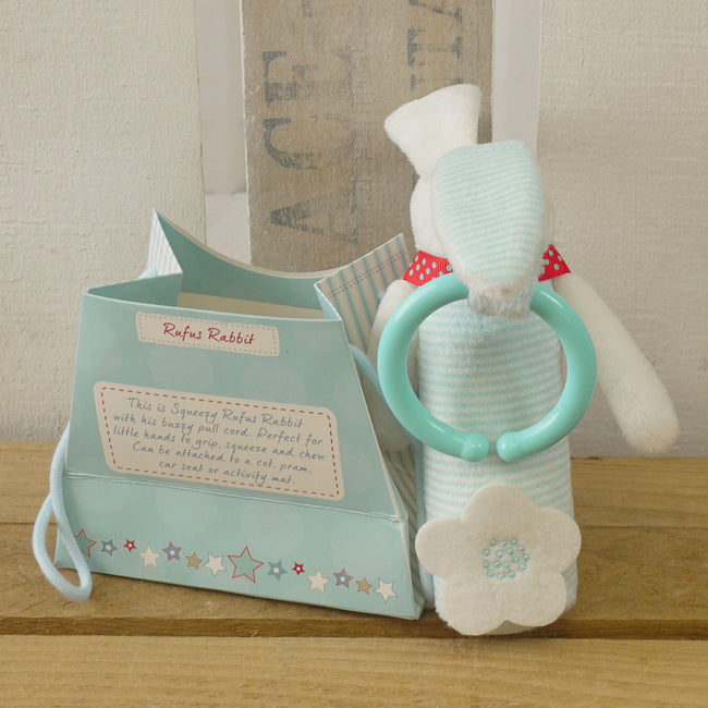 Baby Toy-Squeezy Rufus & bag/Blue