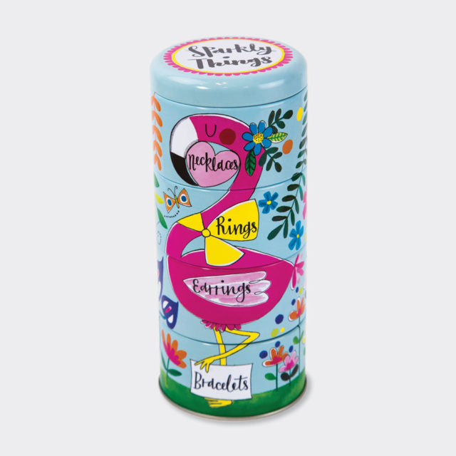 Stacking Tins Keep Sparkly Things/Flamingo