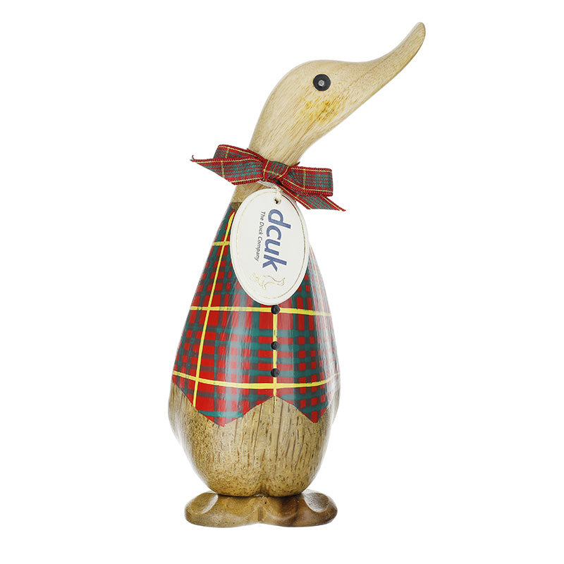 Fun-loving Tartan Waistcoat Duckling - Wooden Duck