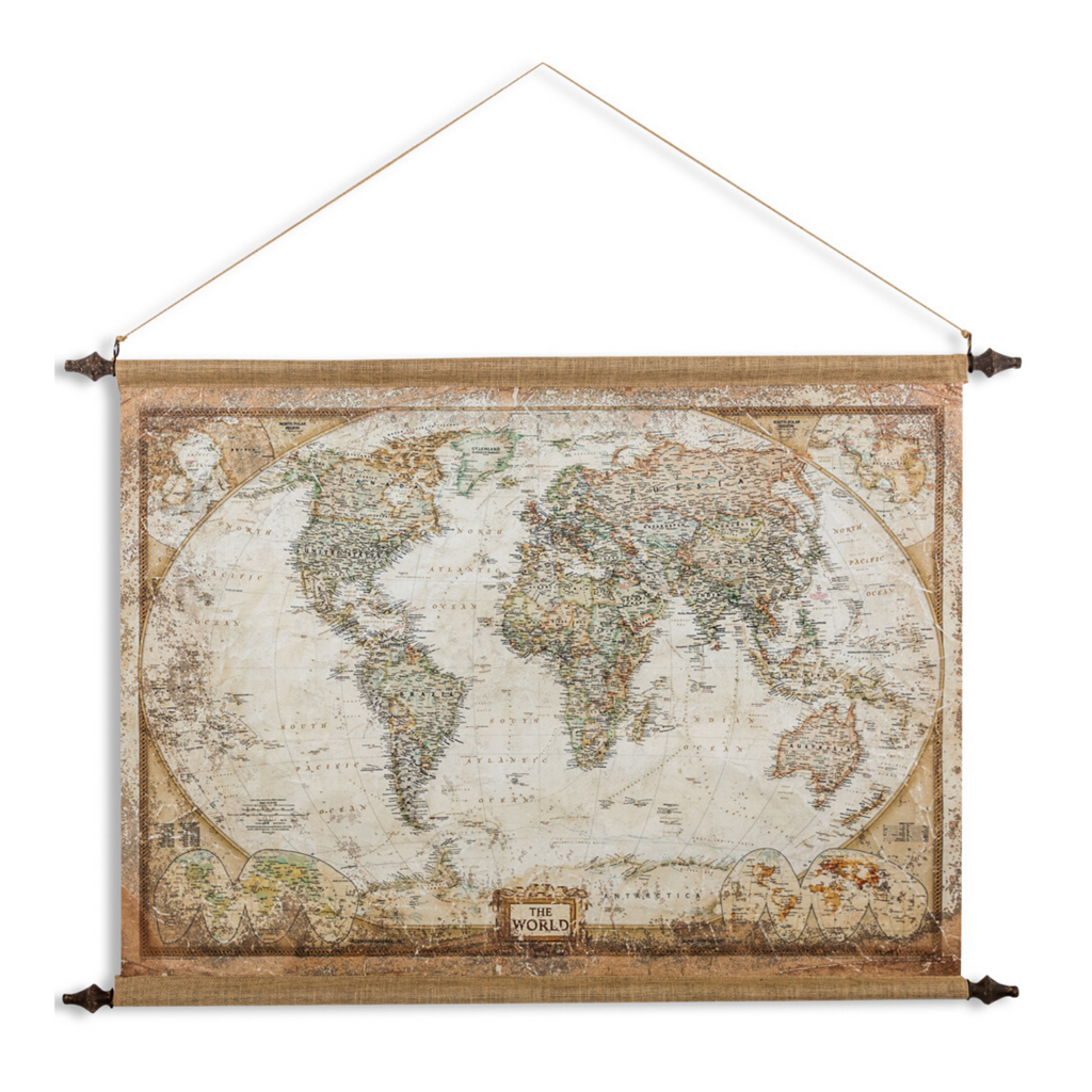 Large Canvas Wall Map