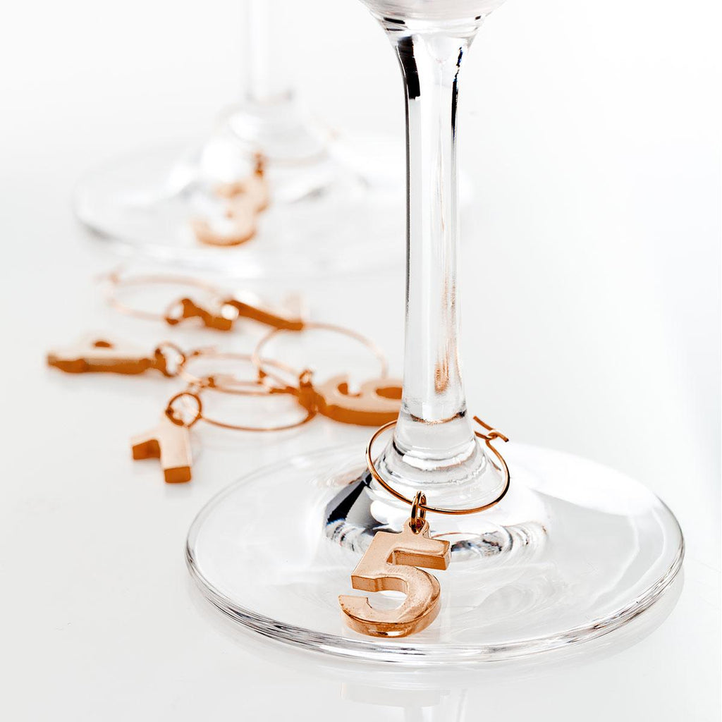Copper wine glass charms
