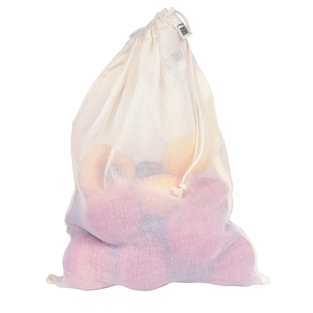 ECOBAG Large Cotton Drawstring Grocery Bag