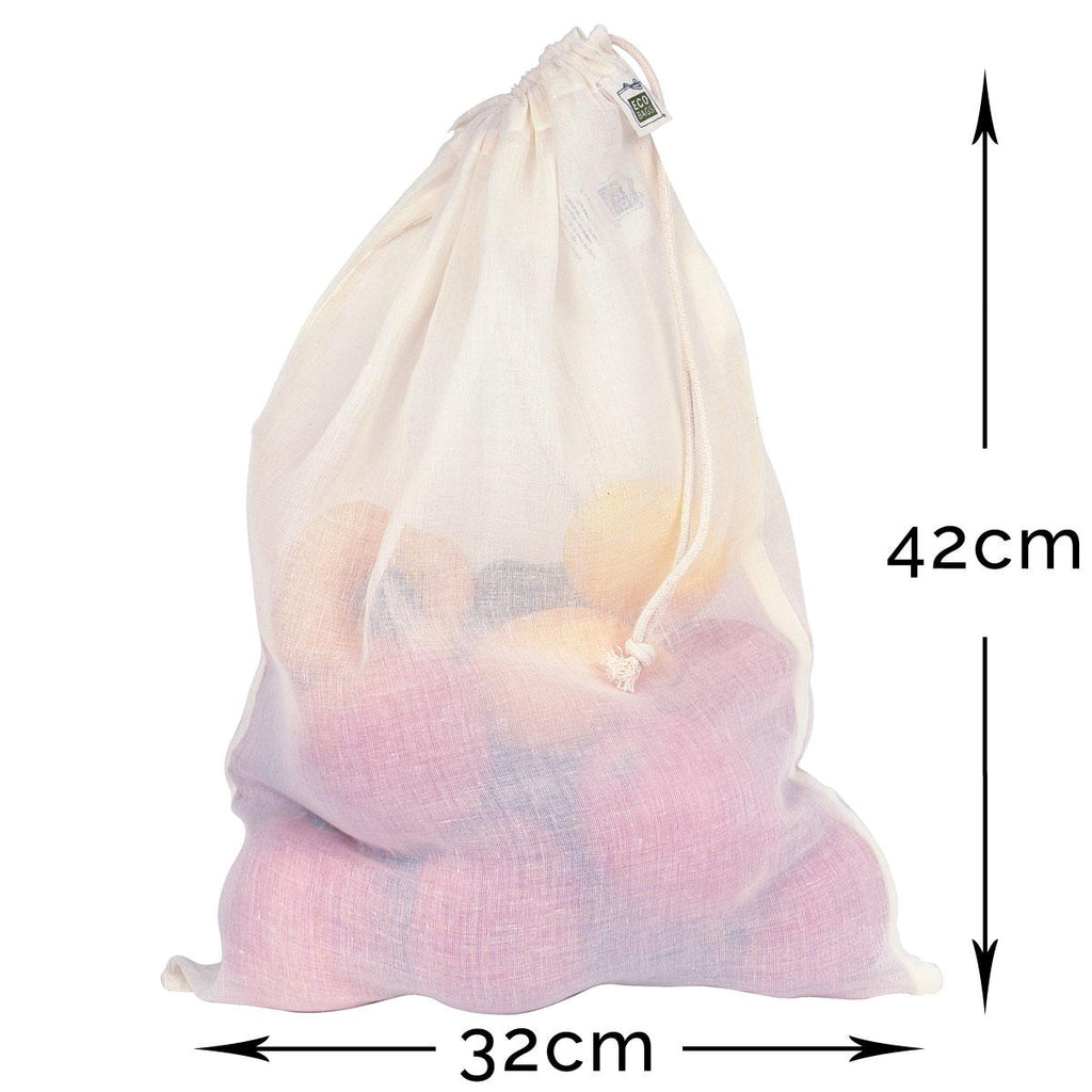 ECOBAG Large Cotton Drawstring Grocery Bag