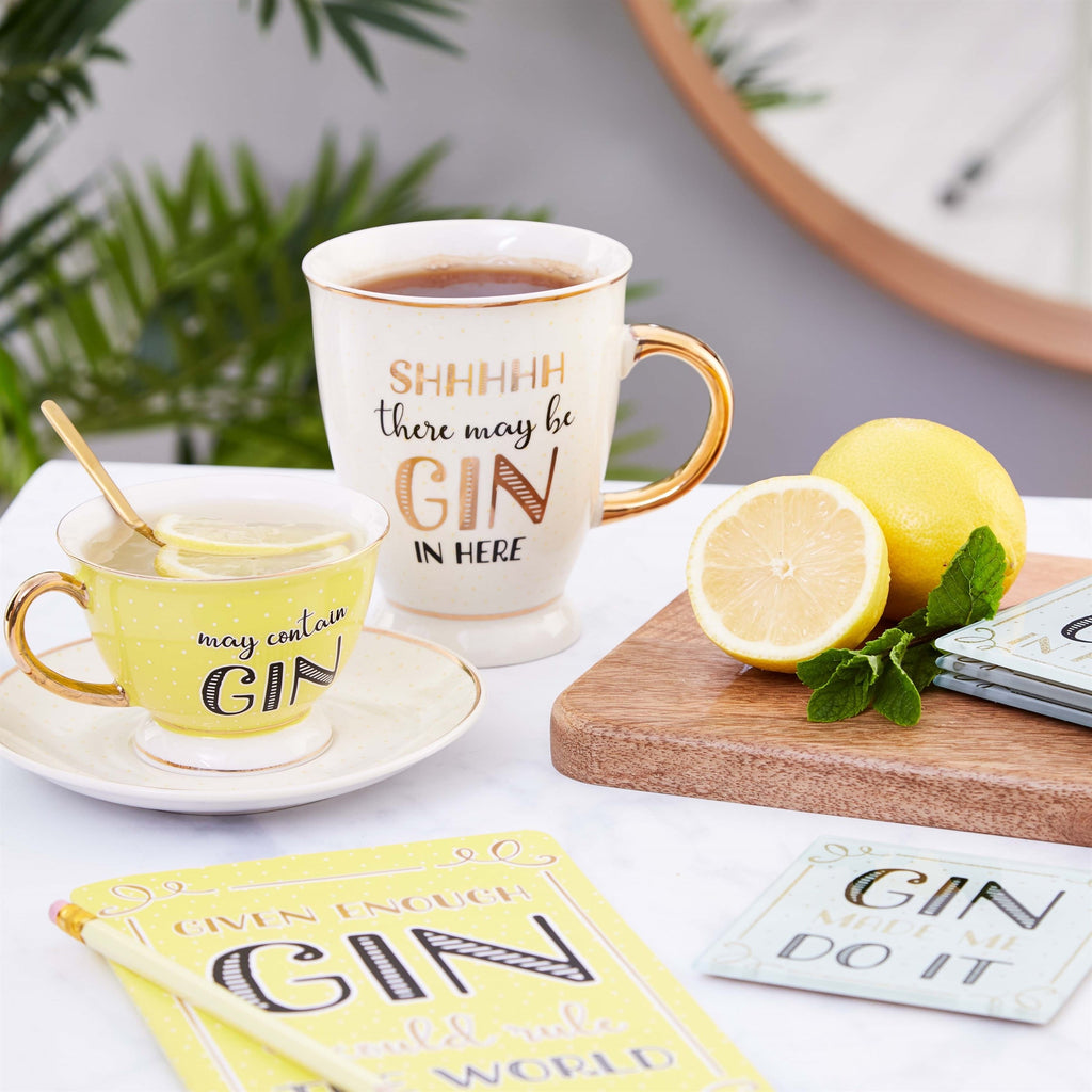 May Contain Gin Teacup & Saucer Set - Wild Atlantic Living