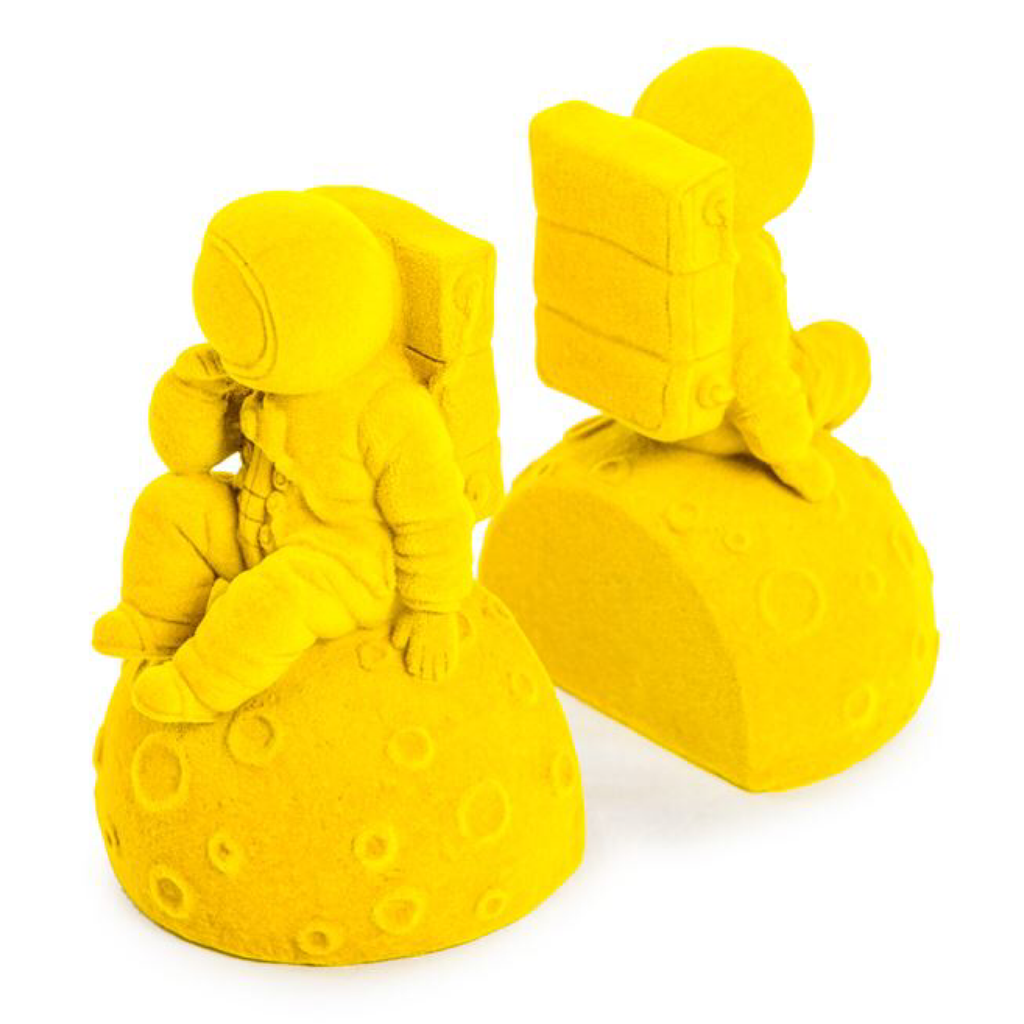 Bright Yellow Pair of Astronaut Bookends