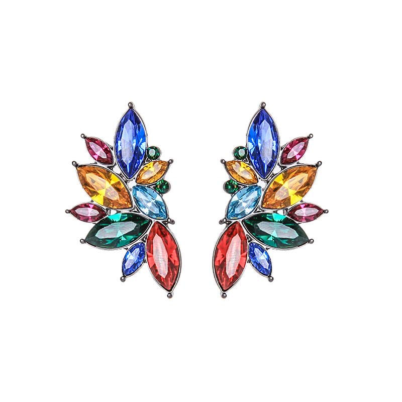 Crystal cluster earring multi