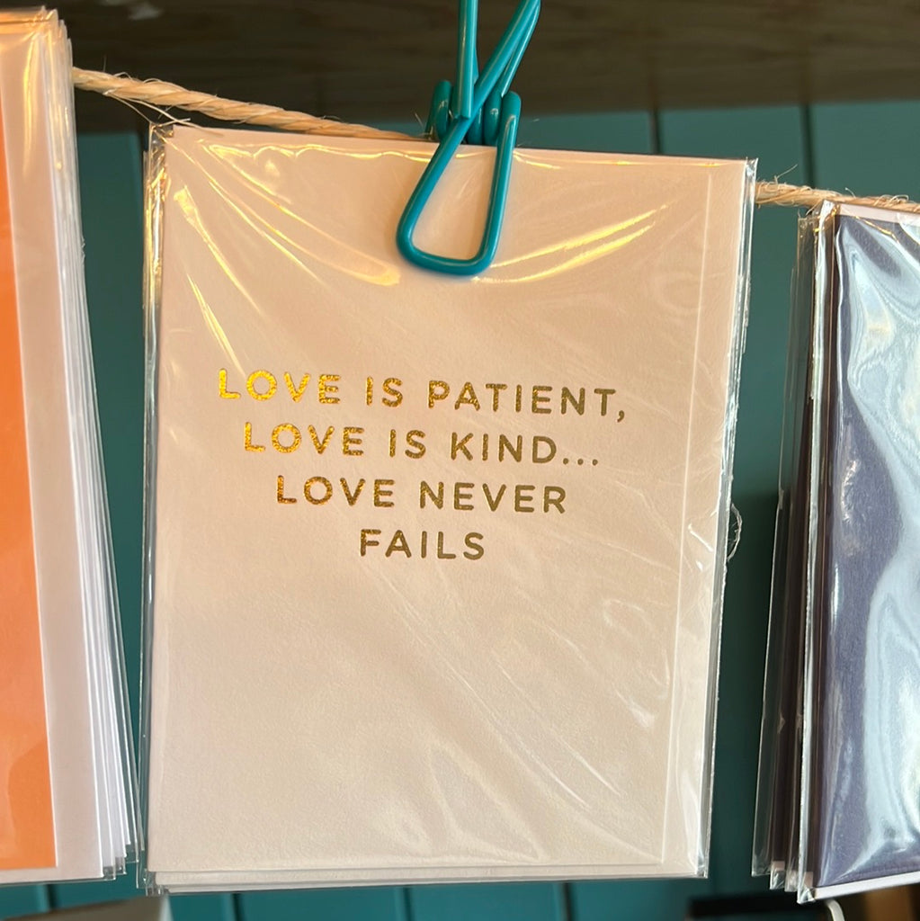 "Love is Patient, Kind, Never Fails" Card