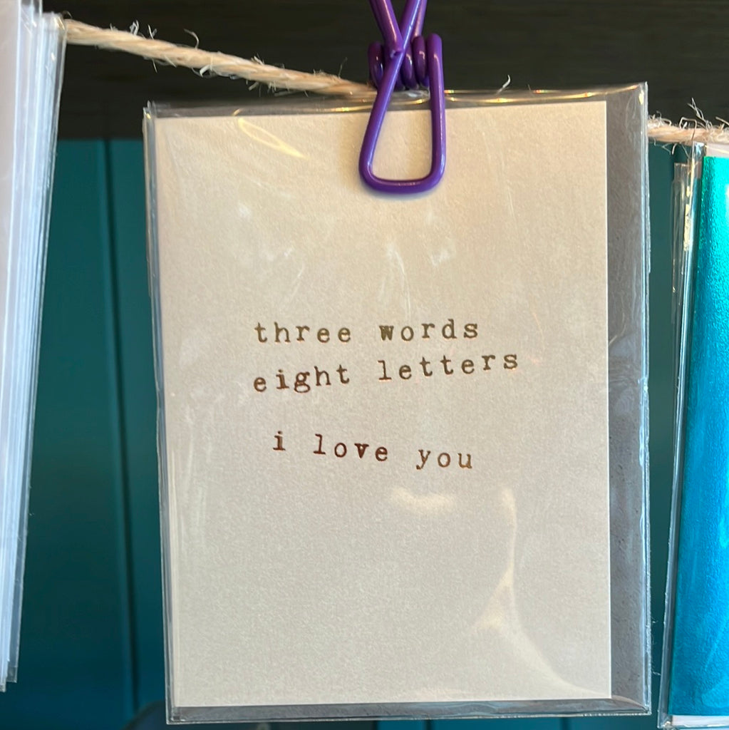 "Three Words, Eight Letters" Card