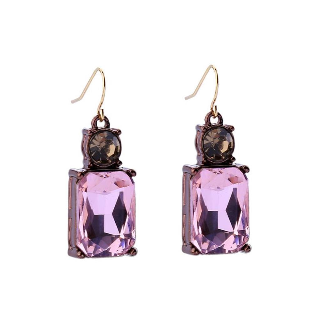 Simple gem earring pink with taupe