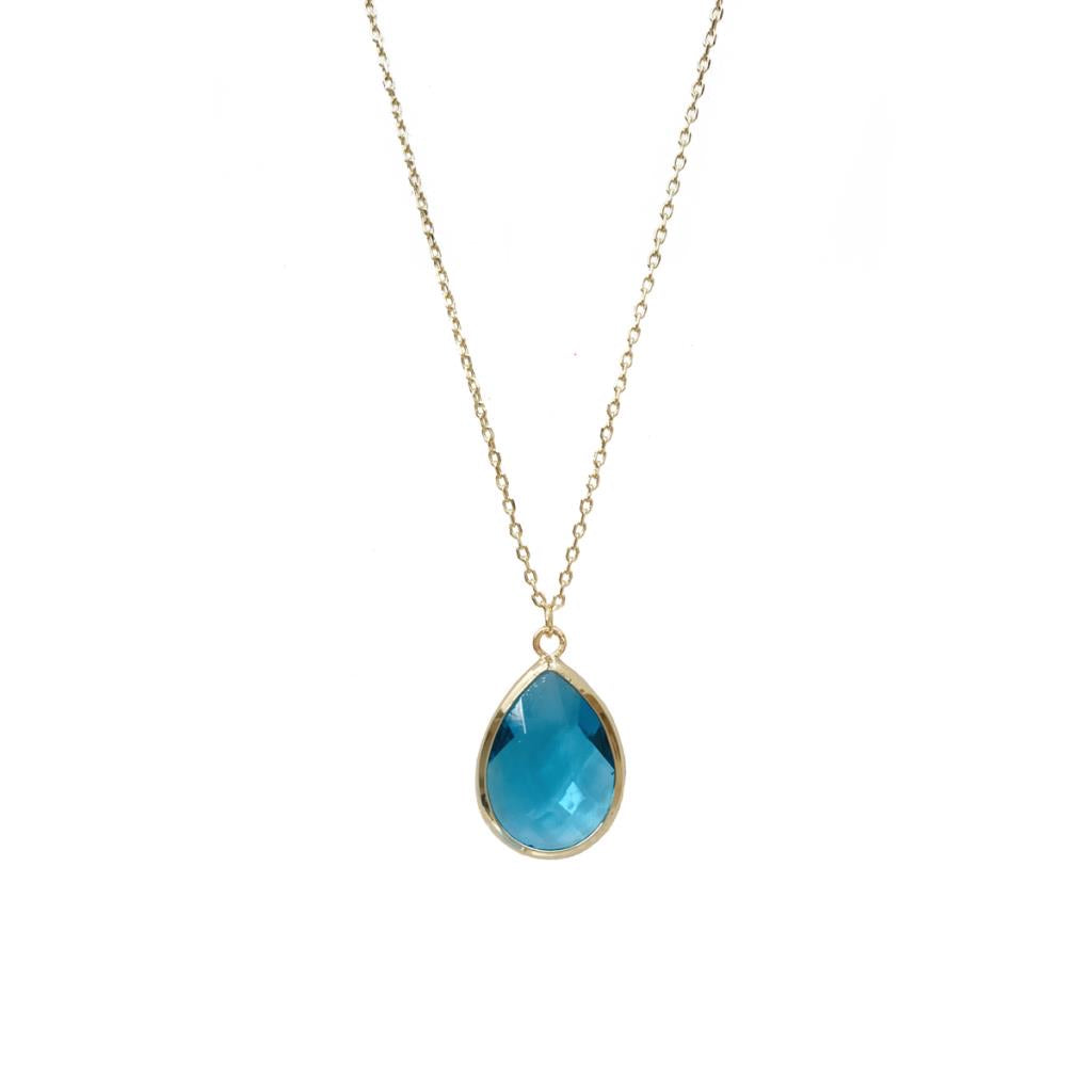Faceted teardrop necklace in turquoise