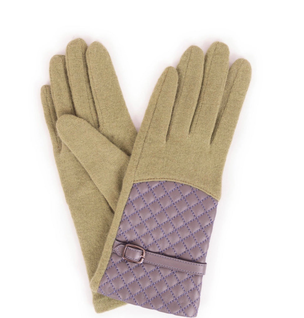 Lizzy wool gloves pea green