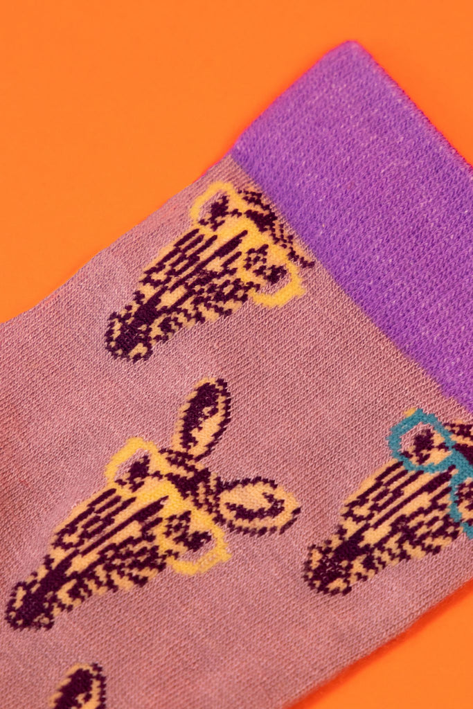 Men's Zebra Socks-Lilac