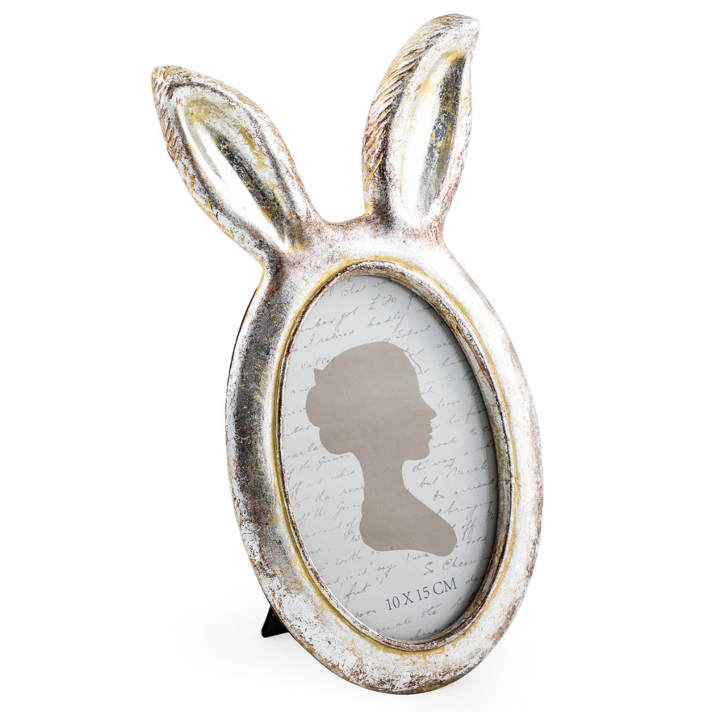 Large Silver Rabbit Ears Photo Frame