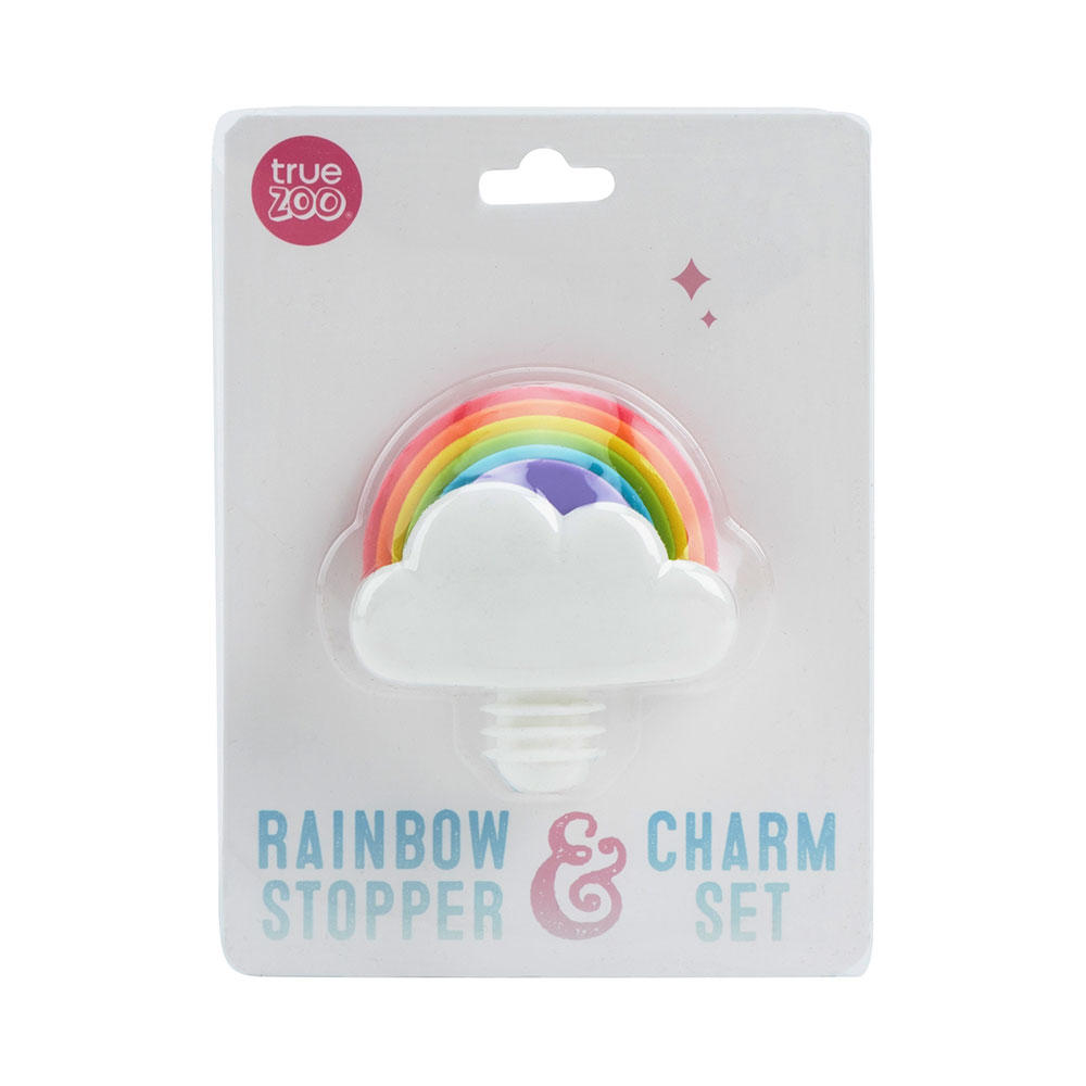 Rainbow Bottle Stopper & Charms Set