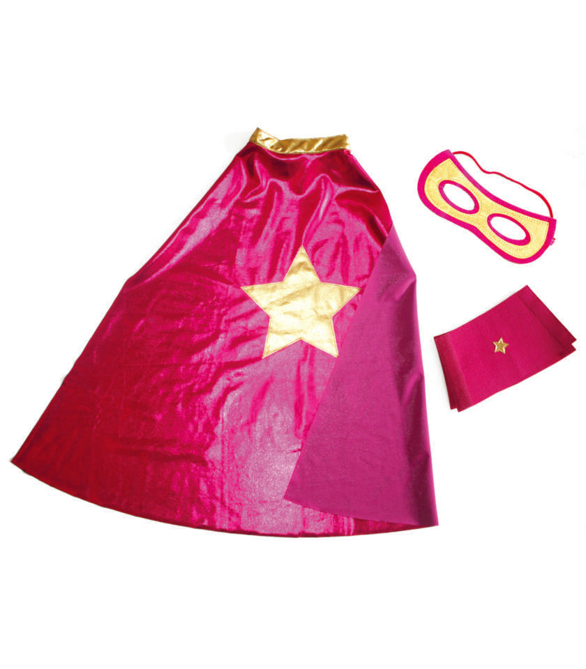 Pink Superhero child/kid cape Kit