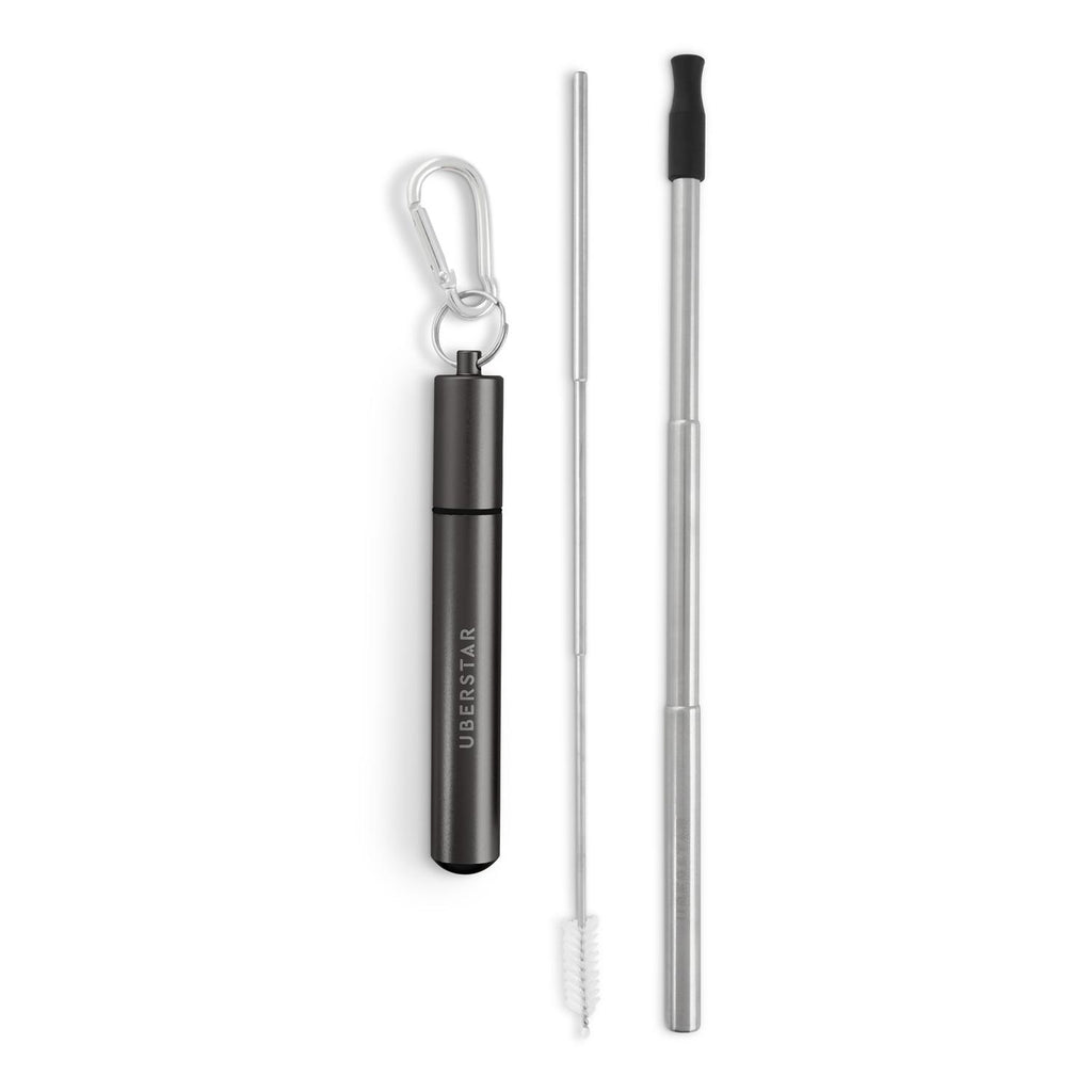 Space grey Stainless steel travel straw